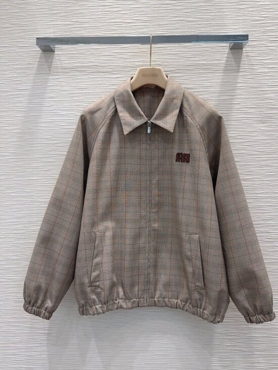 Miu Miu Jackets & Blazers - Women's Miu Miu plaid zip-up jacket for everyday wear S